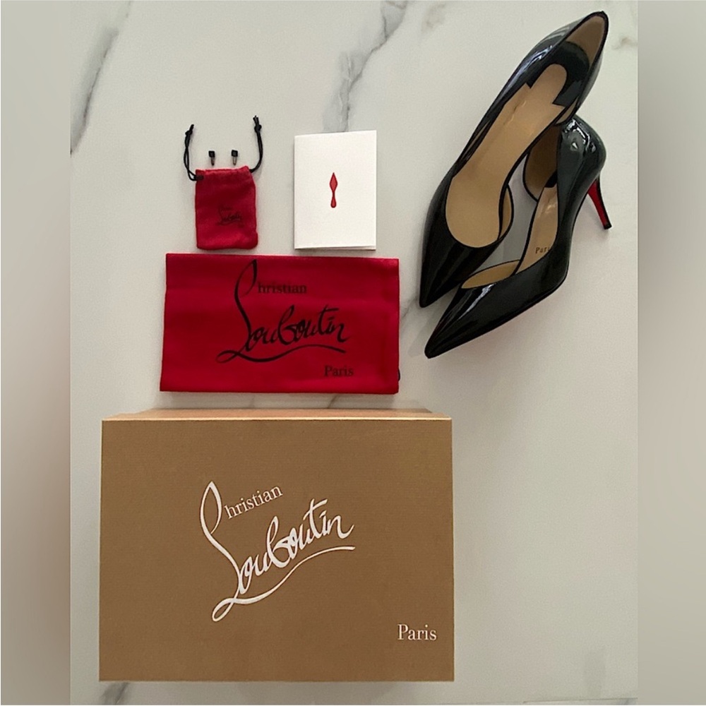 Christian Louboutin Iriza - Black Patent Pumps;
size 38